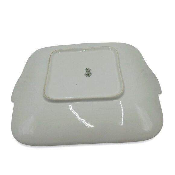 ROYAL DOULTON Square Handled Floral Porcelain Dish England Vintage 10" - Picture 9 of 11